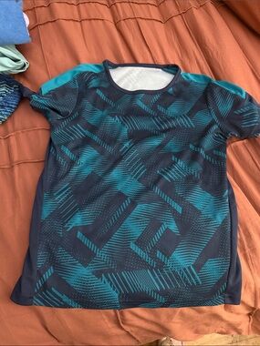 all in motion Navy and Teal Short Sleeve Active Tee